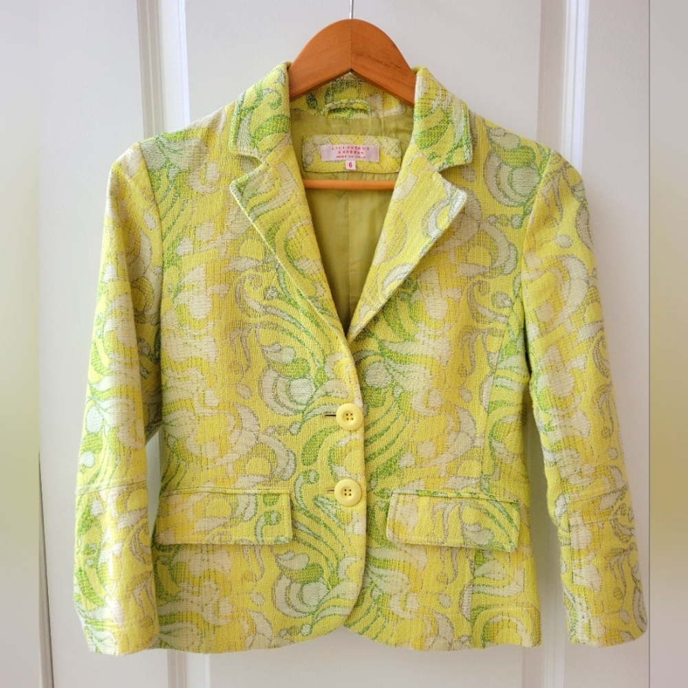 Italian Made Yellow Blazer Lili Petrus Bright Paisley